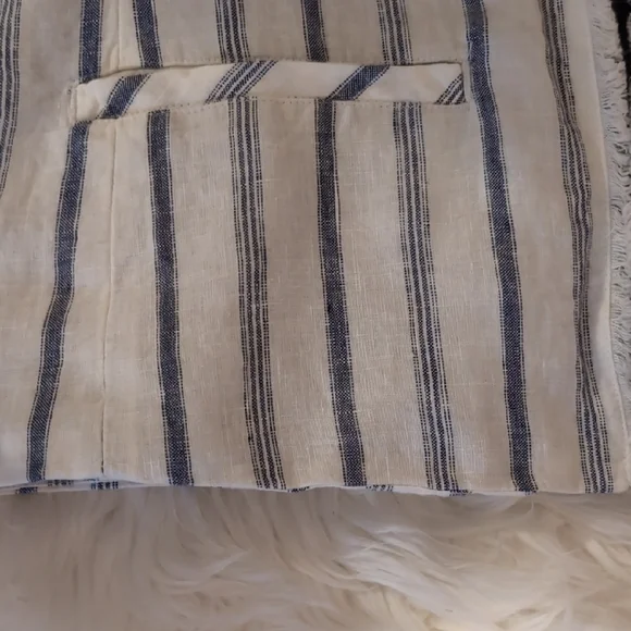 Chico's Navy and White Striped Linen Jacket - Picture 5 of 11